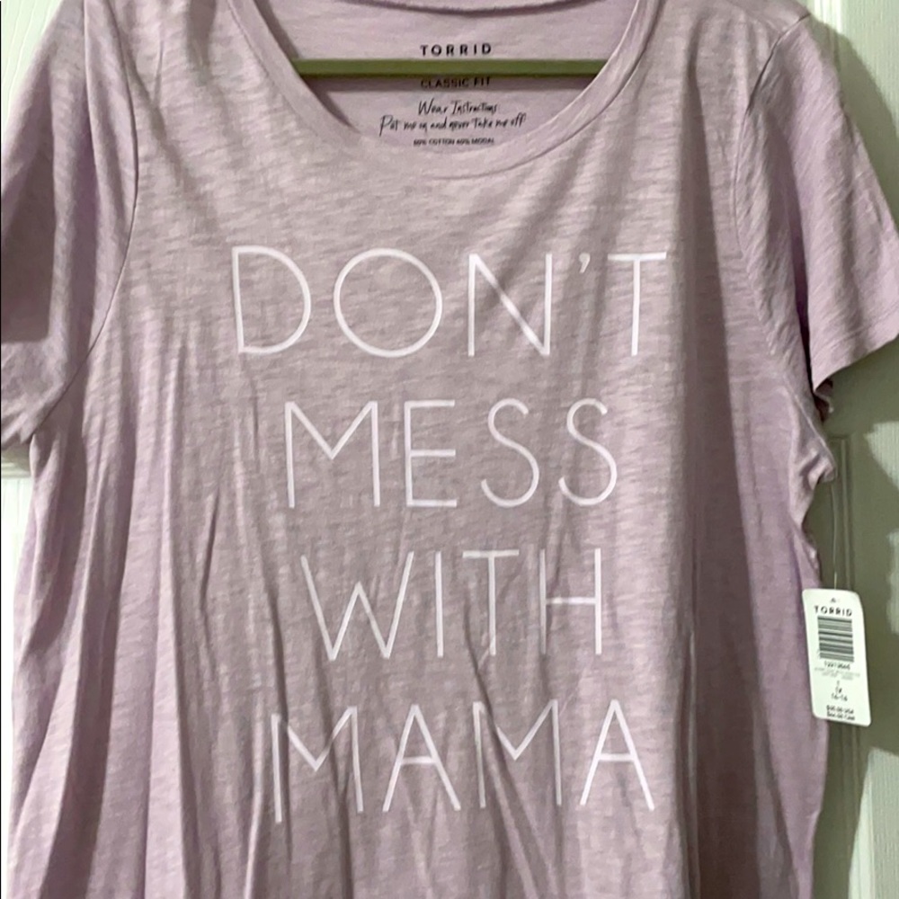 NWT TORRID DONT MESS WITH MAMA TEE PURPLE